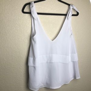 Show Me Your MuMu V neck tie tank strap‎ white tank top NEW